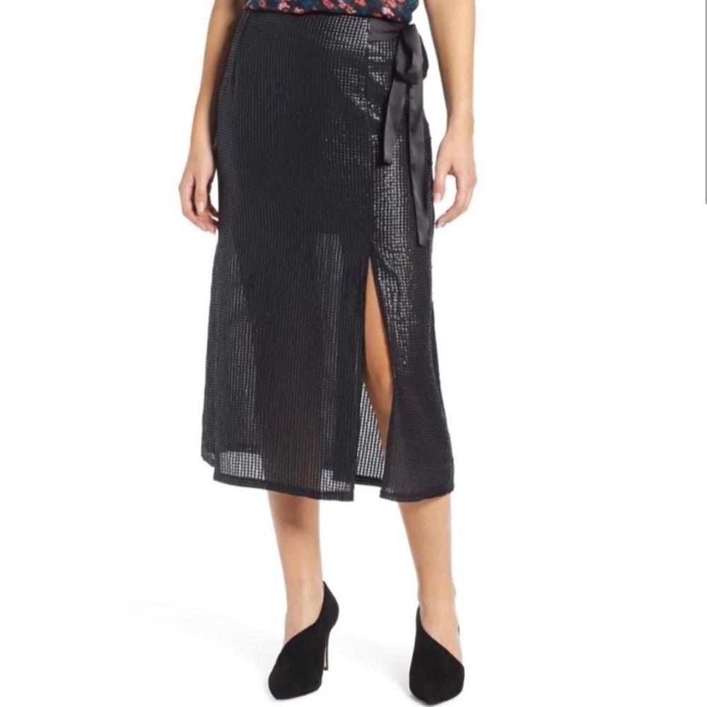 New sequin midi skirt bow tie midi slit size S